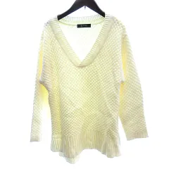 ナノユニバース nano universe ニット チュニック 長袖 F アイボリー 白 ホワイト /AU