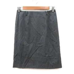 コムサデモード COMME CA DU MODE 台形スカート ひざ丈 ウール M グレー /MS