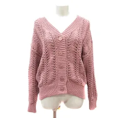 スナイデル SNIDEL カーディガン ニット ロング リボン F ピンク /MN