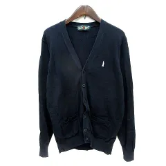イーストボーイ EAST BOY カーディガン ニット ロゴ刺繍 11 L 紺 ネイビー /MN