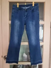 レディース ストレッチ デニム ストレートフィット デニム 裾