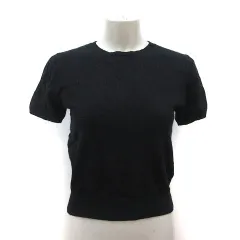 ラルフローレン RALPH LAUREN ニット カットソー ウール 半袖 M 黒 ブラック /MS
