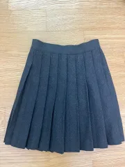 グレー プリーツ ウールスカート