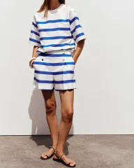 ZARA ハイウエスト バミューダ パンツ (BLACK LABEL)