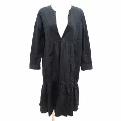 ザラ ZARA シャツワンピース マーメイド ロング 長袖 S 黒 ブラック /YK