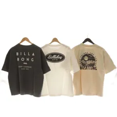 ビラボン BILLABONG Tシャツ M タグ付き ベージュ 白 グレー 半袖 バックプリント /AU