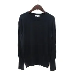 プラステ PLST ニット カットソー ウール 長袖 M 紺 ネイビー /MS