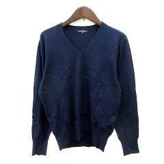 23区 オンワード樫山 ニット カットソー Vネック 長袖 38 M 紺 ネイビー /MN