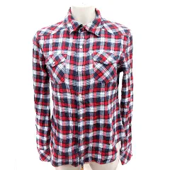 リーバイス レッドタブ Levi's RED TAB シャツ ブラウス 長袖 チェック M 赤 レッド 紺 ネイビー /RT