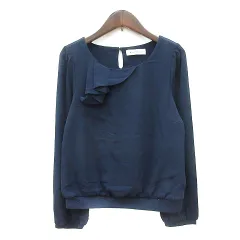 ミッシュマッシュ MISCH MASCH ブラウス 長袖 フリル M 紺 ネイビー /MN