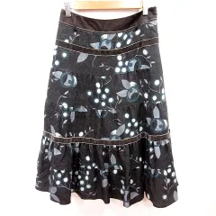 ルーニィ LOUNIE スカート フレア ロング 総柄 38 茶 ブラウン /RT