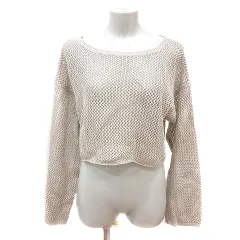 ミスティック mystic ニット カットソー 長袖 ラメ F ライトベージュ /MN