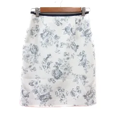 アプワイザーリッシェ Apuweiser-riche タイトスカート ひざ丈 花柄 2 M 白 オフホワイト /MN