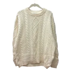 B&Y ユナイテッドアローズ BEAUTY&YOUTH ビューティー&ユース ニット セーター 長袖 ケーブル オーバーサイズ S 白 アイボリー /MN