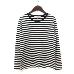 ビーミングバイビームス B:MING LIFE STORE by BEAMS Tシャツ カットソー クルーネック ボーダー 長袖 M 黒 ブラック 白 ホワイト /MS