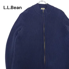 【00s】L.L.Bean エルエルビーン ドライバーズニット リブ編み ネイビー セーター コットンニット 古着 アウトドア