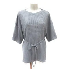 カスタネ Kastane チュニック カットソー 半袖 ワッフル地 M グレー /YI 