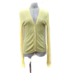 アダムエロペ Adam et Rope' カーディガン カットソー リブ 長袖 38 M 黄色 イエロー /YI