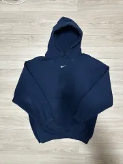 90s NIKE ネイビー センター スウッシュ フードTシャツ ヴィンテージ M