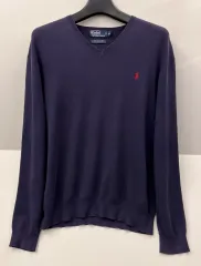 ポロ ラルフローレン Vネック ニット XL ネイビー