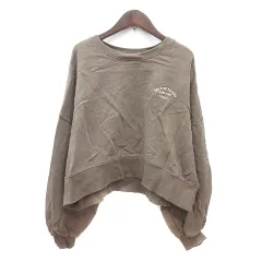 ディスコート Discoat トレーナー 刺繍 長袖 裏起毛 F 茶 ブラウン /MN