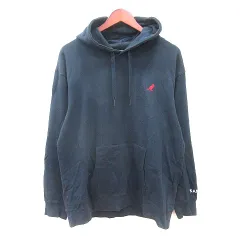 カンゴール KANGOL パーカー プルオーバー ロゴ刺繍 長袖 スウェット地 L 紺 ネイビー /MN