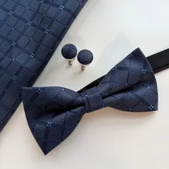 ③-6 蝶ネクタイ　ポケットチーフ　カフス3点セット