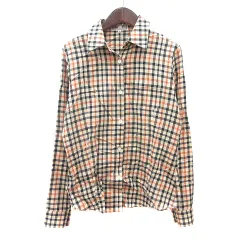 ダックス DAKS シャツ チェック 長袖 M ベージュ /MN