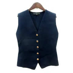 ザラ ZARA ベスト ニット 前開き M 紺 ネイビー /MN