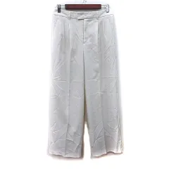 ジーユー GU ワイドパンツ センタープレス L 白 オフホワイト /YI ●RY