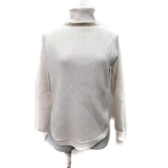 ミューマンエイチ miumann H ニット セーター リブ タートルネック 長袖 アイボリー /YI