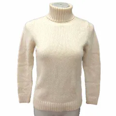 ナイスクラップ NICE CLAUP CO.,LTD. ニット セーター タートルネック 長袖 ウール アイボリー 白 ホワイト /YK