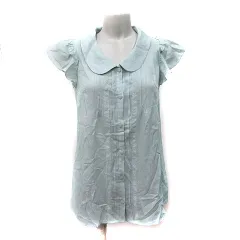 アプワイザーリッシェ Apuweiser-riche シャツ ブラウス フレンチスリーブ シアー レース 2 M ミントグリーン /YI