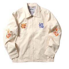 新品 ヒューストン パラシュート柄 ベトジャン 白 M 刺繍ジャケット 新品 ヒューストン パラシュート柄 ベトジャン 白 M 刺繍ジャケット