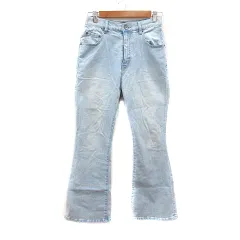 ジーナシス JEANASIS デニムパンツ ジーンズ ワイド ウォッシュ加工 M 水色 ライトブルー /MN