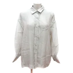 ジーナシス JEANASIS シャツ 長袖 シアー 偏光カラー L 緑 グリーン /MN