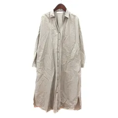 アーバンリサーチ URBAN RESEARCH ワンピース ミモレ ロング 長袖 F グレージュ /MN