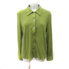 ニューヨーカー NEWYORKER ニット カットソー 長袖 15 XXL 緑 カーキ /YI