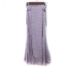 ナイスクラップ NICE CLAUP マーメイドスカート マキシ 花柄 M 紫 パープル /YI