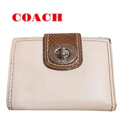 コーチ　折りたたみ財布　2つ折り財布　ターンロック