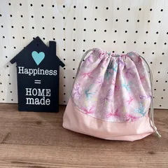 No.89 ペタンコまちの巾着袋✴︎お弁当袋✴︎給食袋✴︎リボン