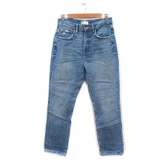 ザラ ZARA パンツ デニム ジーンズ ウォッシュ加工 ダメージ加工 38 青 ブルー /MS
