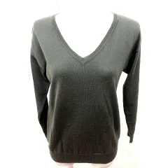 アーバンリサーチ URBAN RESEARCH ニット カットソー Vネック 長袖 F ダークカーキ /RT