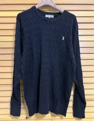 ポロアッセン US POLO ASSN メンズ ケーブルラウンドネック ニット L