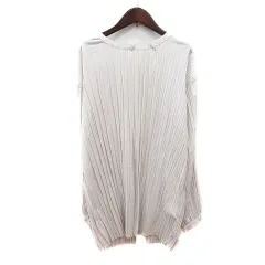 アズノウアズ ピンキー AS KNOW AS PINKY ブラウス 長袖 プリーツ チュニック丈 ＊ M 白 オフホワイト /MN