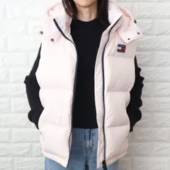 ダウンベスト レディース トミージーンズ ロゴ オーバーサイズ ライトピンク TOMMY JEANS DW0DW14290