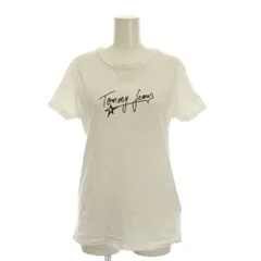 トミー TOMMY JEANS Tシャツ カットソー S 白 ホワイト 半袖 ロゴプリント /YM ■GY58