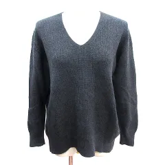23区 オンワード樫山 ニット セーター Vネック 長袖 38 M チャコールグレー /AU