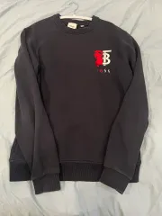 バーバリー ネイビー コントラスト スウェット サイズ s