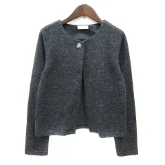 インデックス INDEX カーディガン ニット ビジュー M グレー /MN